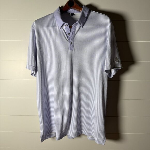 Adidas Heat.RDY Golf Polo Shirt Men’s XXL Light Purple & White Stripe - Picture 1 of 6